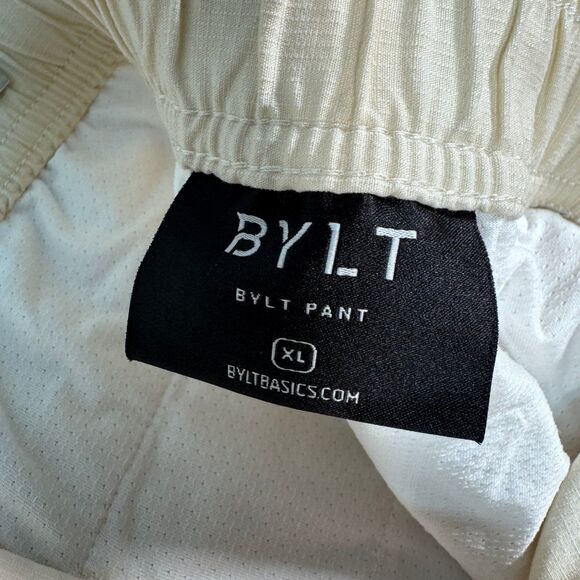 NWT Bylt Pants Mens XL 34x35 Ivory Ripstop Elastic Waist Drawstring Tapered - Picture 6 of 14